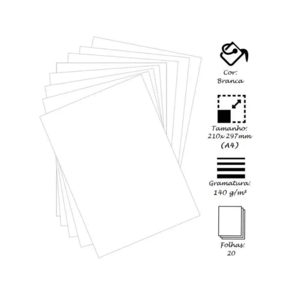 BLOCO A-4 DESENHO 140G BRANCO C/ 20 FLS 25058 USAPEL