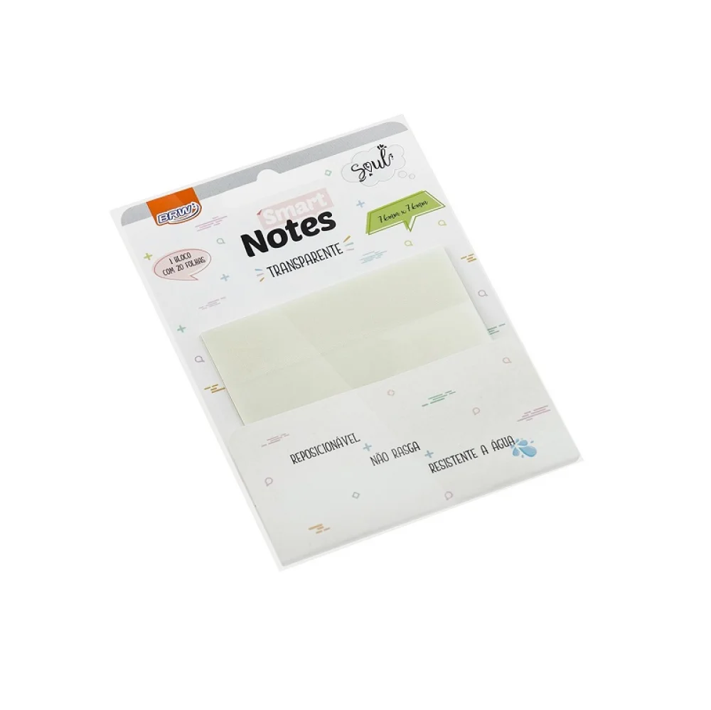 BLOCO ADESIVO 76 X 76 MM C/ 20 FLS TRANSPARENTE BA7659 BRW