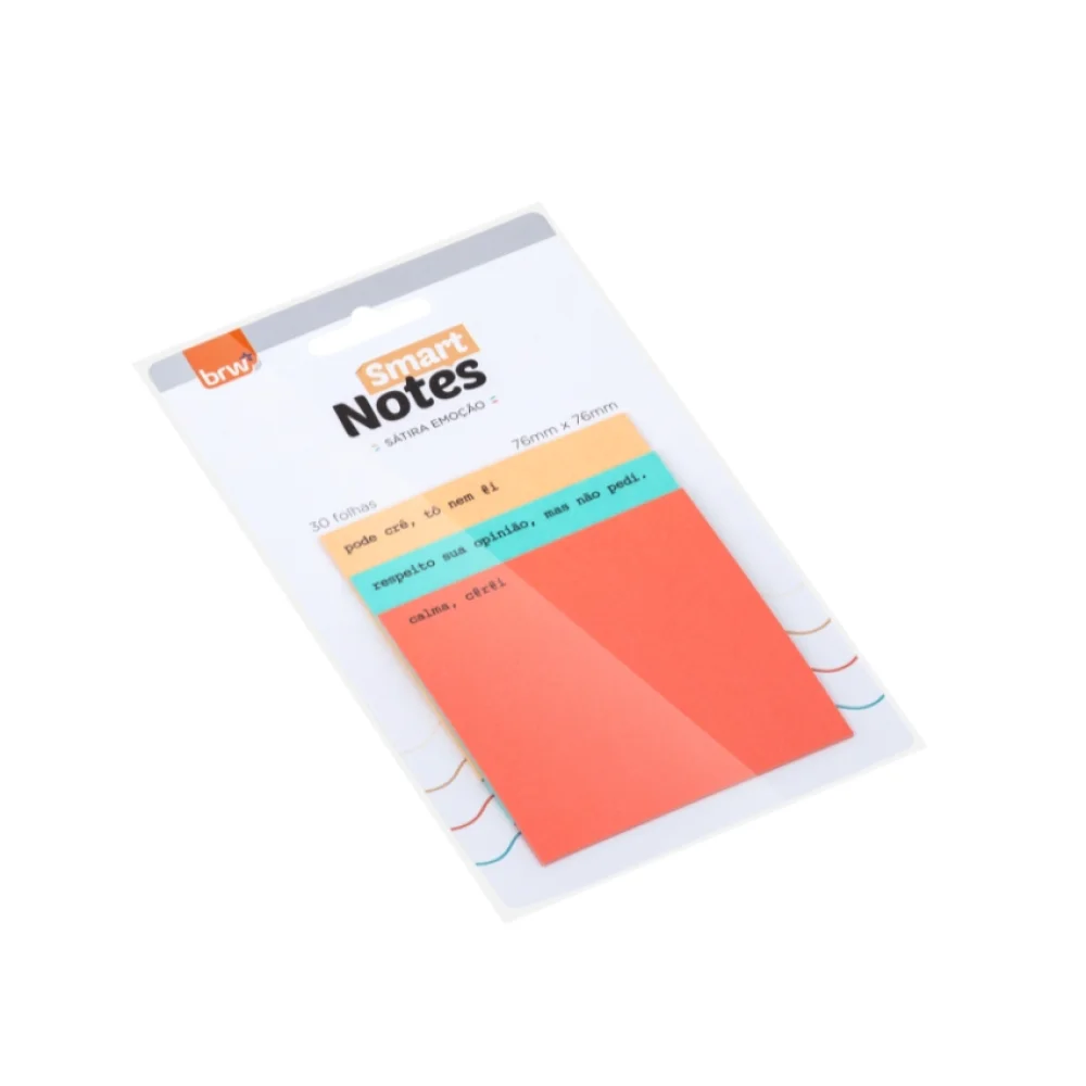BLOCO ADESIVO 76 X 76 MM C/ 30 FLS SÁTIRA EMOÇÃO CORES BA8010 BRW