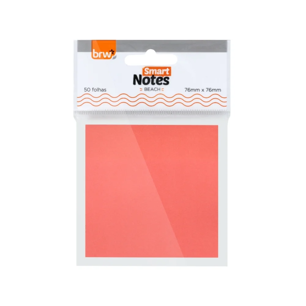BLOCO ADESIVO 76 X 76 MM C/ 50 FLS BEACH LARANJA BA7640 BRW