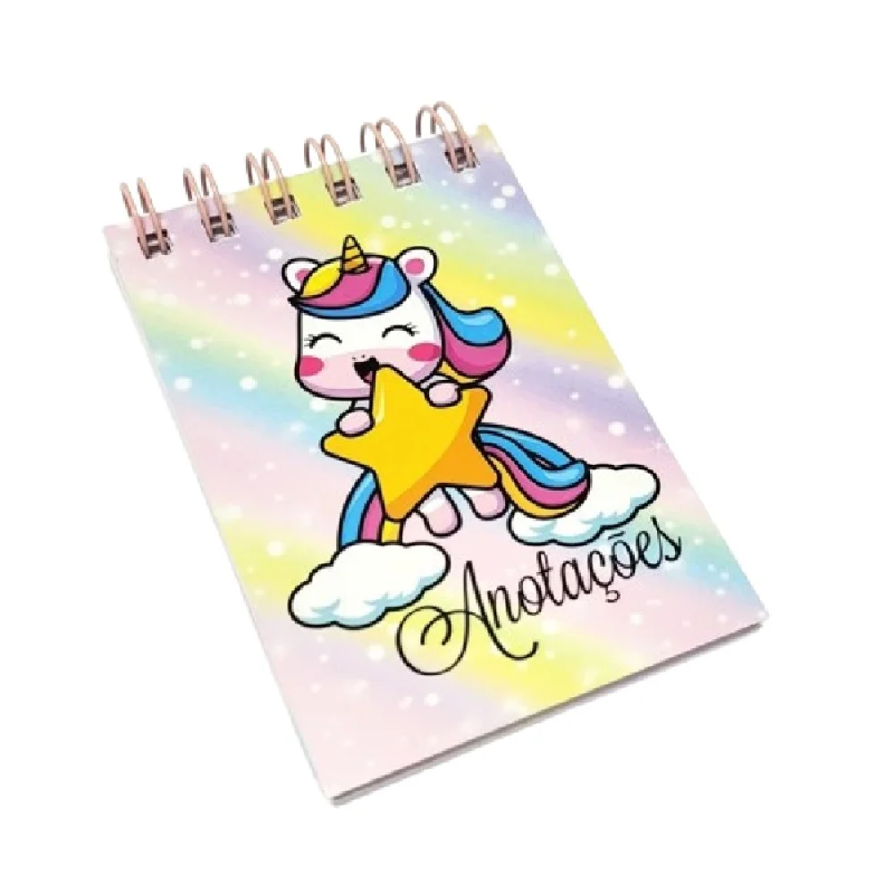 CADERNETA ESPIRAL 80 X 120 MM 100 FLS 8001 UNICORNIO LORIGRAF