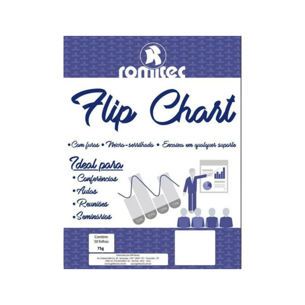 BLOCO FLIP CHART C/ 50 FLS 4456 ROMITEC