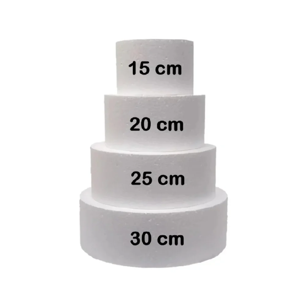 BOLO DE ISOPOR 20 X 10 CM REDONDO