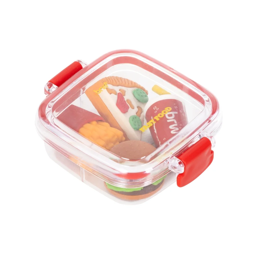 BORRACHA FAST FOOD COM ESTOJO E 4 MINI BORRACHAS BO0310 BRW