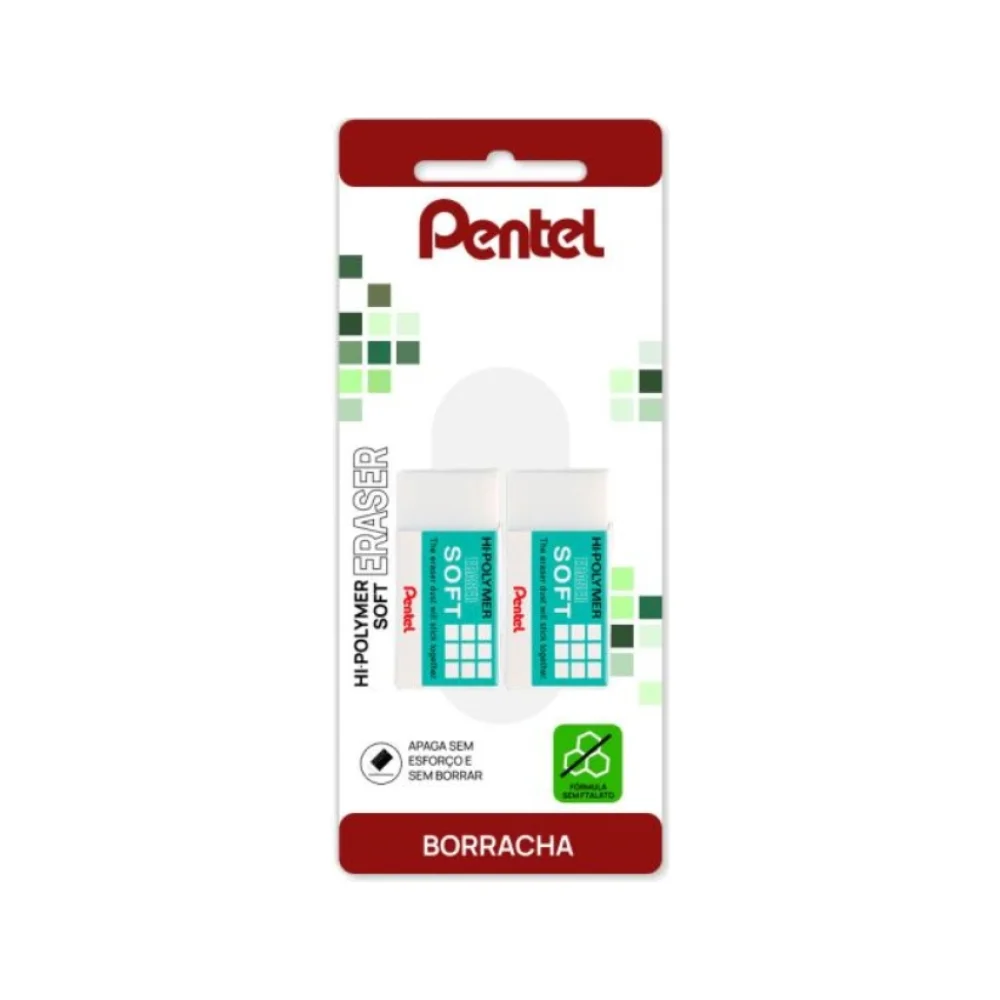 BORRACHA TÉCNICA HI-POLYMER SOFT C/ 2 UN PENTEL