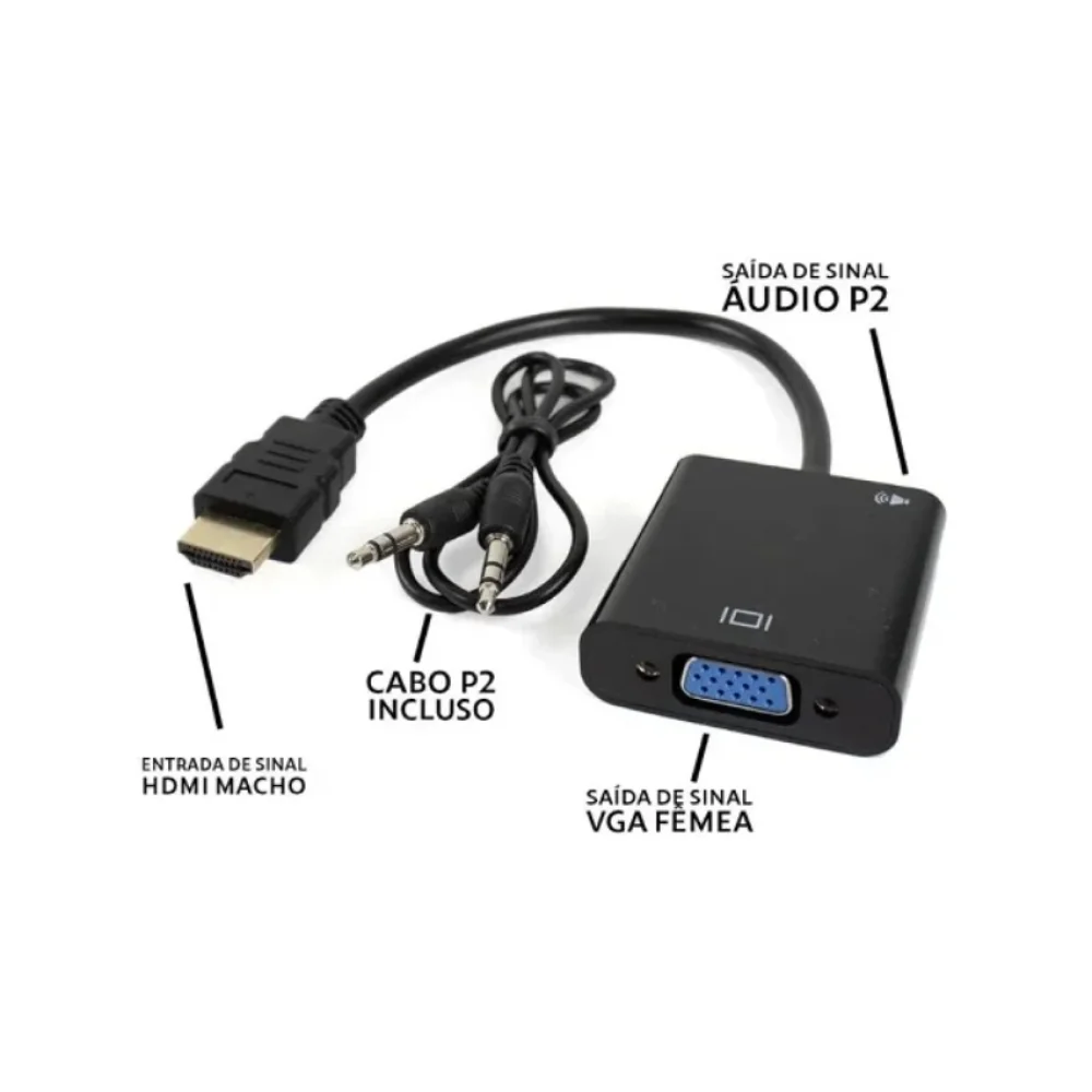CABO CONVERSOR VGA FÊMEA X HDMI MACHO LE-4121 IT BLUE