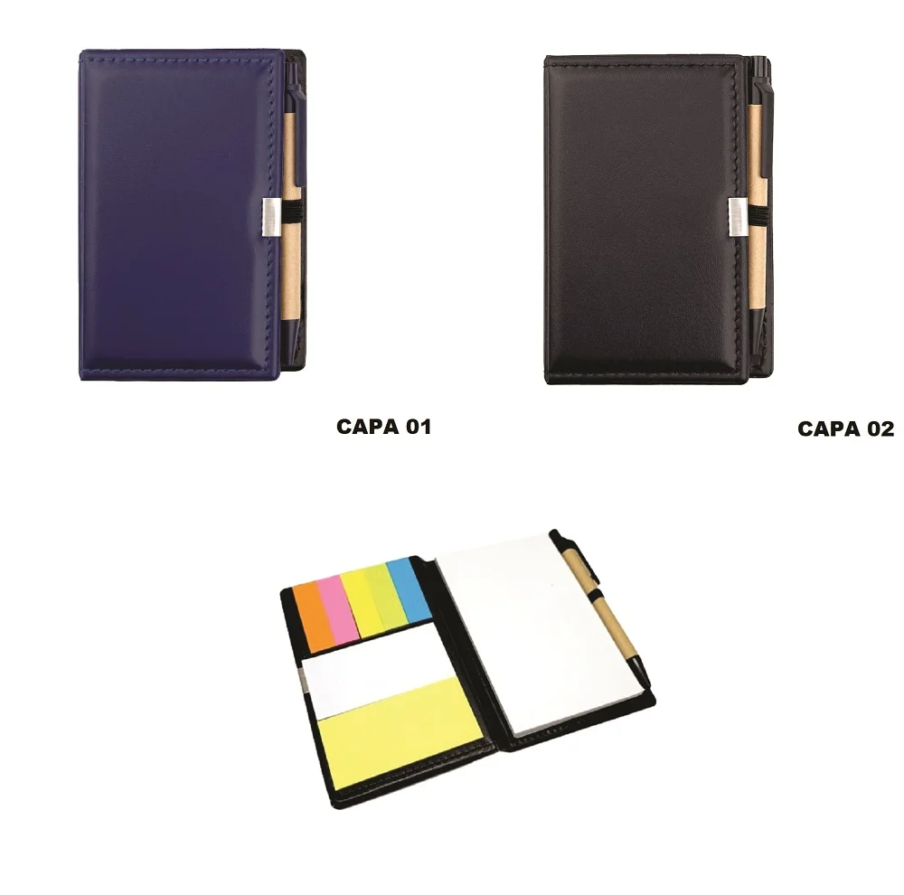 CADERNETA KIT FOLHAS + CANETA CAPA SORTIDA 8020 LORIGRAF