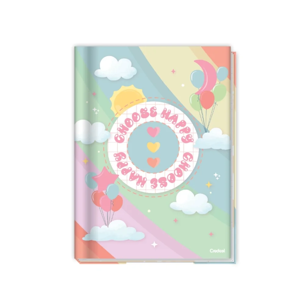 CADERNO CAPA DURA 1/4 BROCHURA 80 FLS ARCOS-IRIS CREDEAL