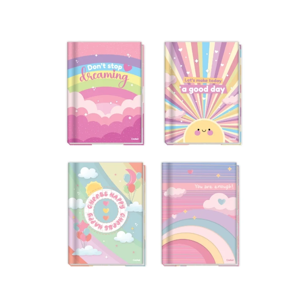 CADERNO CAPA DURA 1/4 BROCHURA 80 FLS ARCOS-IRIS CREDEAL