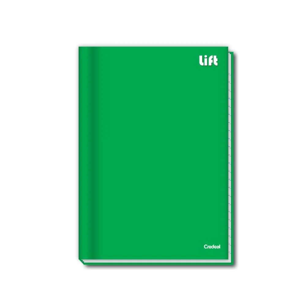 CADERNO CAPA DURA 1/4 BROCHURA 96 FLS VERDE LIFT CREDEAL