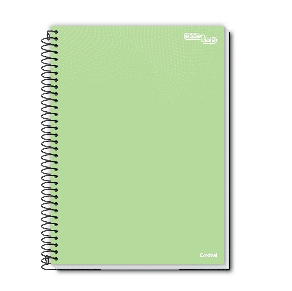 CADERNO CAPA DURA 1/4 ESPIRAL 80 FLS ESSENCIALE COLOR CREDEAL
