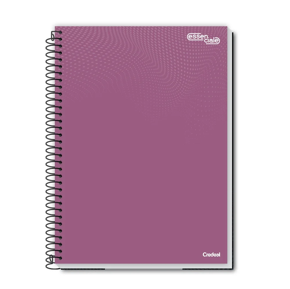 CADERNO CAPA DURA 1/4 ESPIRAL 80 FLS ESSENCIALE COLOR CREDEAL