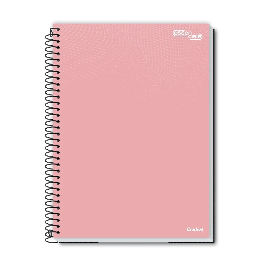 CADERNO CAPA DURA 1/4 ESPIRAL 80 FLS ESSENCIALE COLOR CREDEAL
