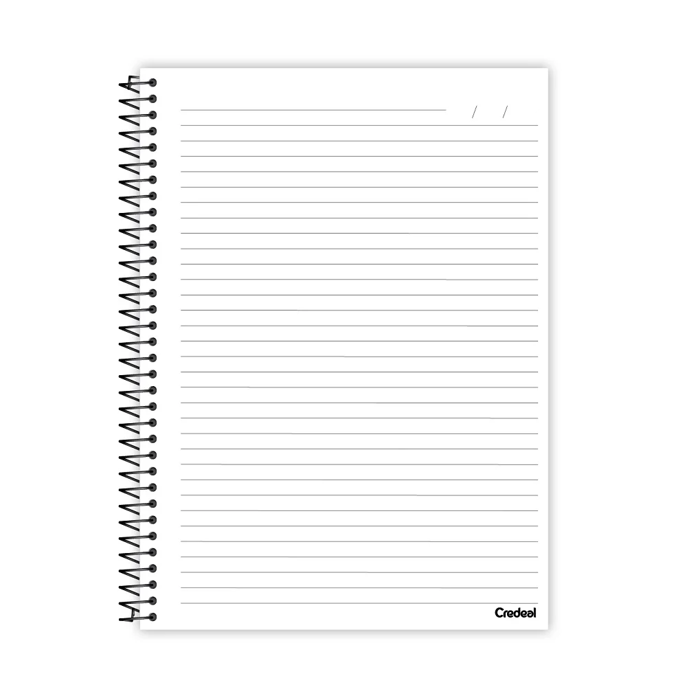 CADERNO CAPA DURA 1/4 ESPIRAL 80 FLS ESSENCIALE PRETO CREDEAL