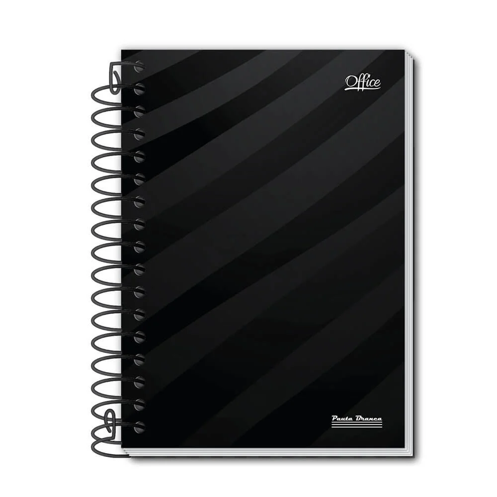CADERNO CAPA DURA 1/4 ESPIRAL 80 FLS OFFICE PAUTA BRANCA