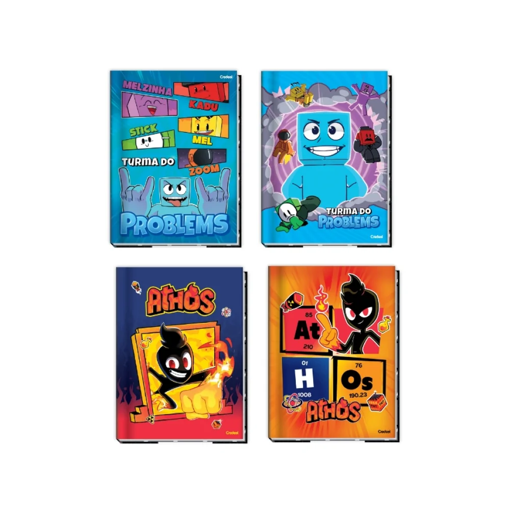 CADERNO CAPA DURA 1/4 BROCHURA 80 FLS ATHOS E PROBLEMS CREDEAL