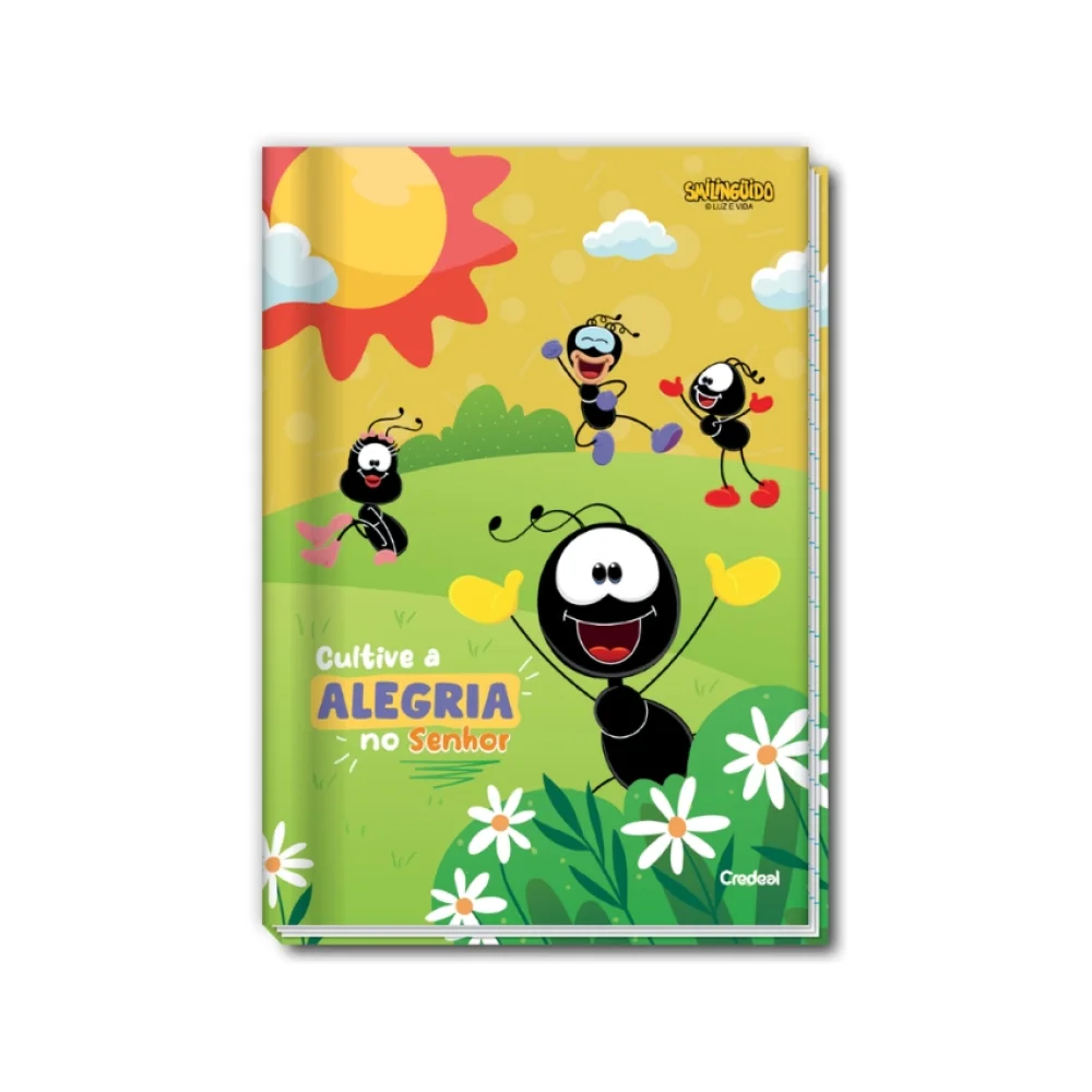 CADERNO CAPA DURA 1/4 BROCHURA 80 FLS SMILINGUIDO CREDEAL