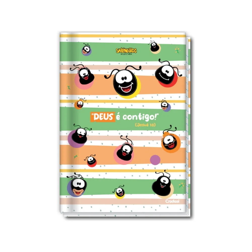 CADERNO CAPA DURA 1/4 BROCHURA 80 FLS SMILINGUIDO CREDEAL