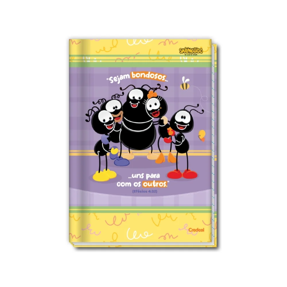 CADERNO CAPA DURA 1/4 BROCHURA 80 FLS SMILINGUIDO CREDEAL