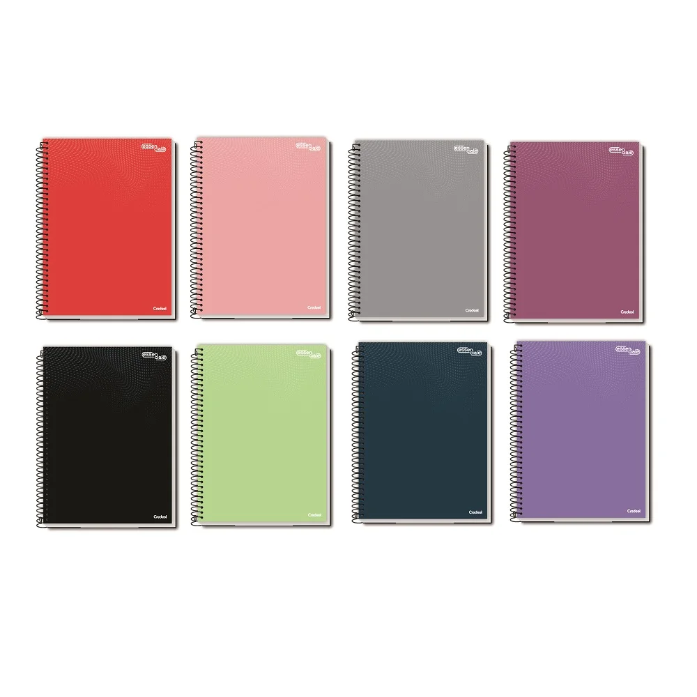 CADERNO CAPA DURA 1/4 ESPIRAL 200 FLS ESSENCIALE COLOR CREDEAL