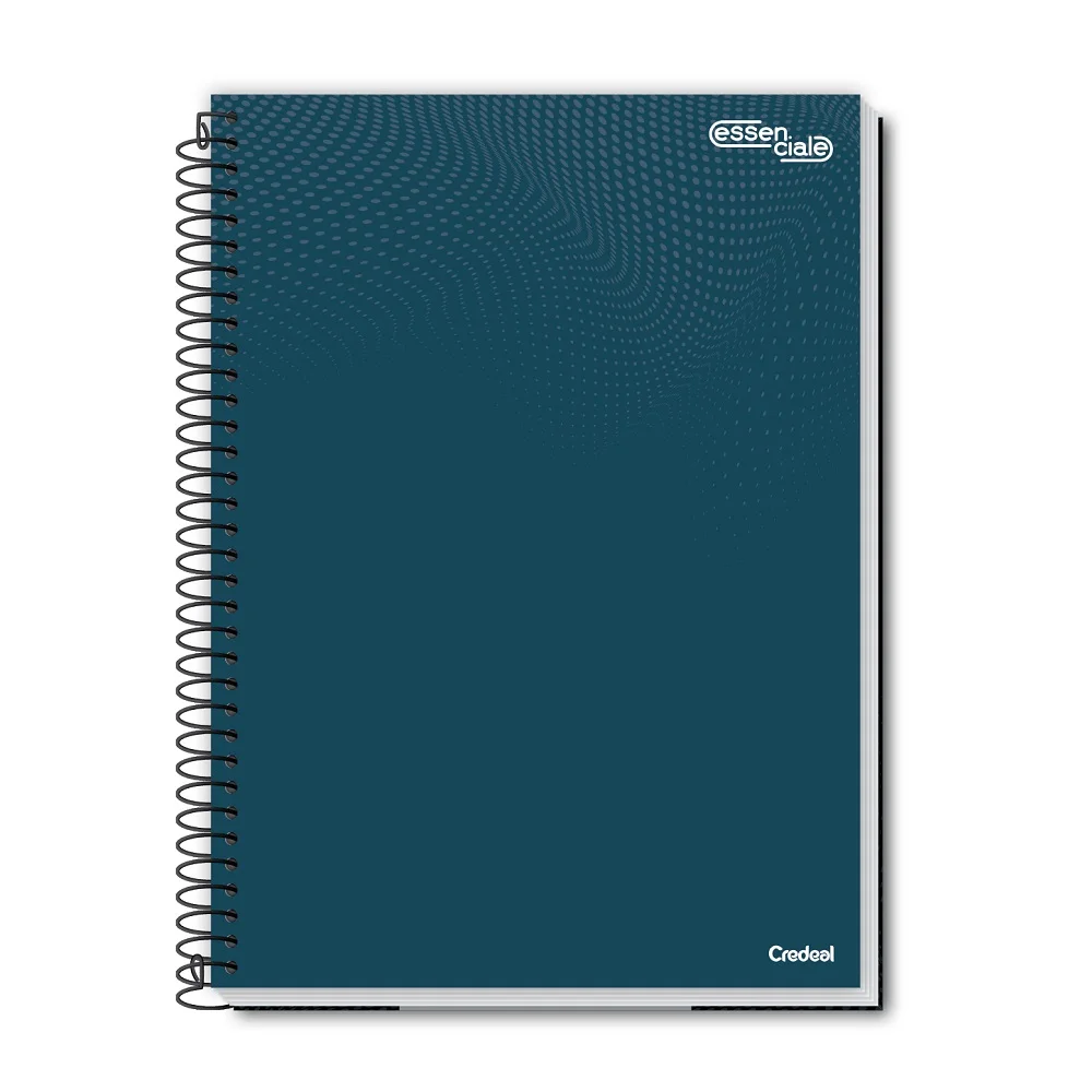CADERNO CAPA DURA 1/4 ESPIRAL 200 FLS ESSENCIALE COLOR CREDEAL