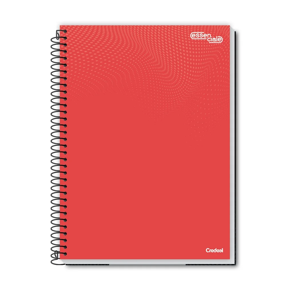 CADERNO CAPA DURA 1/4 ESPIRAL 200 FLS ESSENCIALE COLOR CREDEAL
