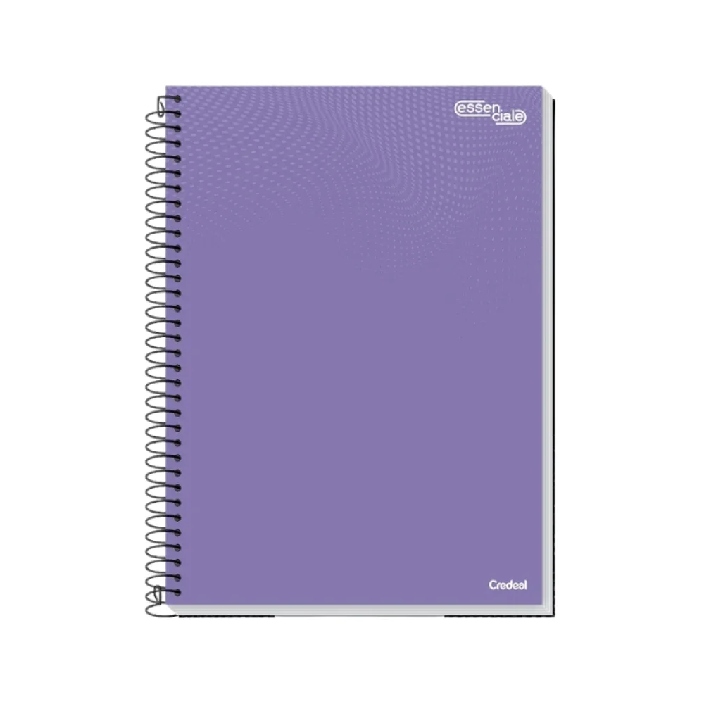 CADERNO CAPA DURA 1/4 ESPIRAL 80 FLS ESSENCIALE COLOR CREDEAL