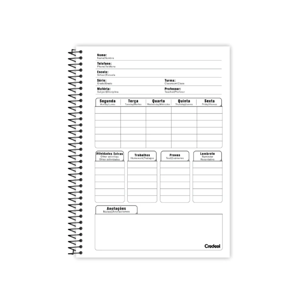 CADERNO CAPA DURA UNIVERSITÁRIO 1 X 80 FLS ESSENCIALE PRETO CREDEAL
