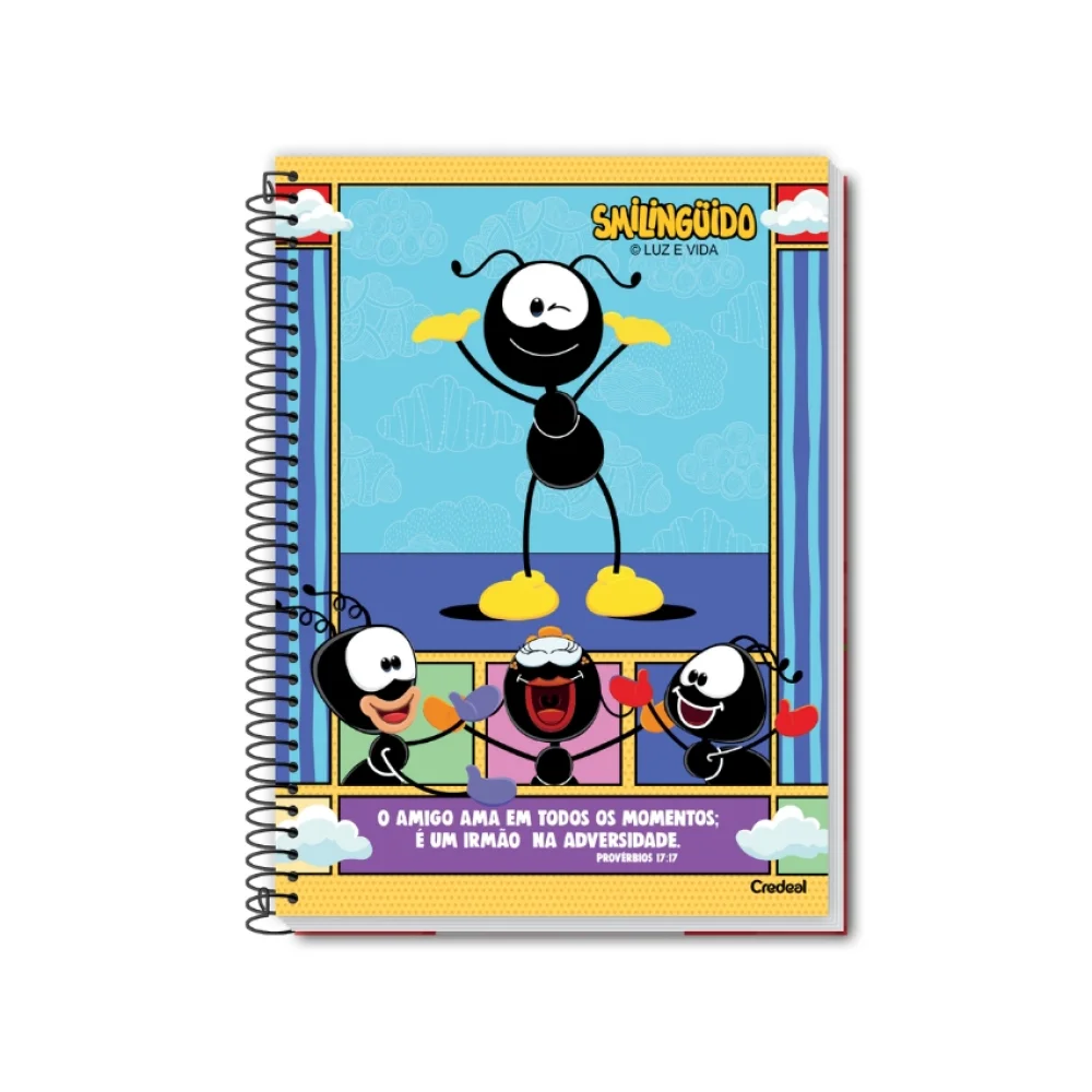 CADERNO CAPA DURA UNIVERSITÁRIO 10 X 160 FLS SMILINGUIDO CREDEAL