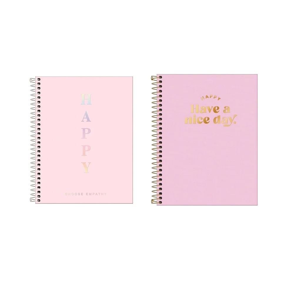 CADERNO CAPA PLASTICA COLEGIAL ESPIRAL 10X160 FLS ROSA HAPPY TILIBRA
