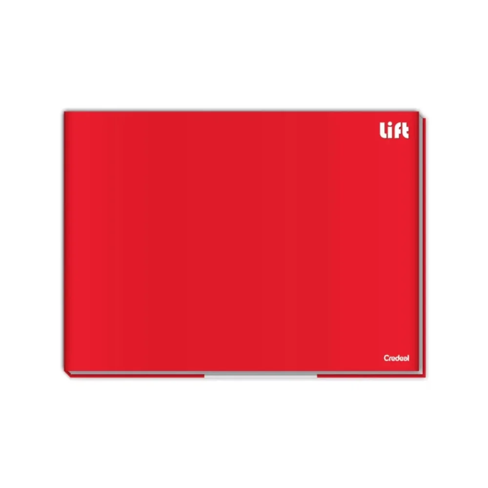 CADERNO CARTOGRAFIA CAPA DURA BROCHURA 80 FLS LIFT VERMELHO CREDEAL
