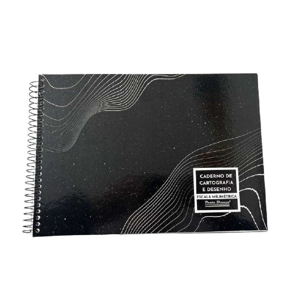 CADERNO CARTOGRAFIA E DESENHO CAPA DURA ESPIRAL 60 FLS MILIMETRADO PAUTA BRANCA