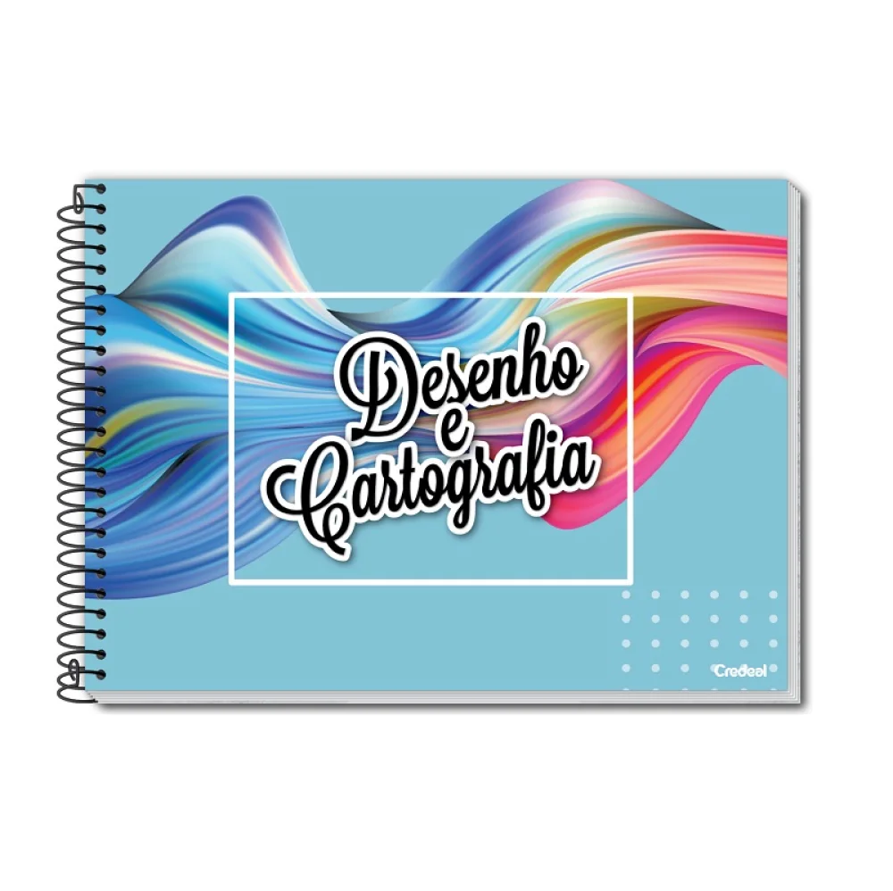 CADERNO CARTOGRAFIA E DESENHO CAPA DURA ESPIRAL 96 FLS CREDEAL