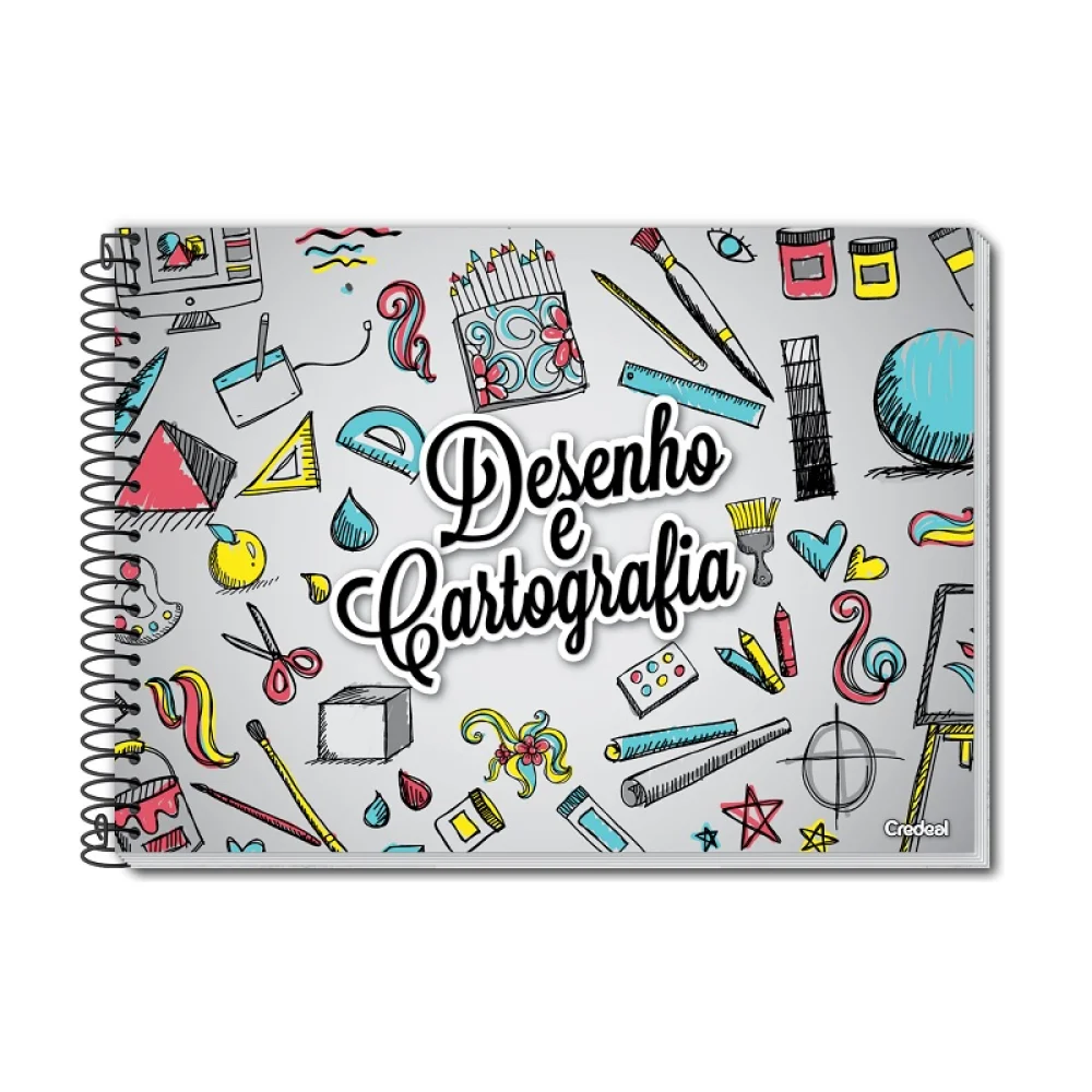 CADERNO CARTOGRAFIA E DESENHO CAPA DURA ESPIRAL 96 FLS CREDEAL