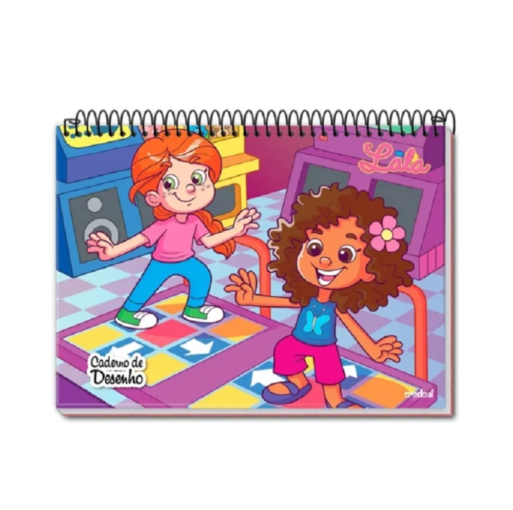 CADERNO MEIA PAUTA ESPIRAL CAPA DURA 80 FLS FEMININO CREDEAL