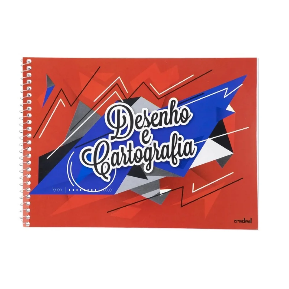 CADERNO CARTOGRAFIA E DESENHO CAPA FLEXIVEL ESPIRAL 48 FLS CREDEAL