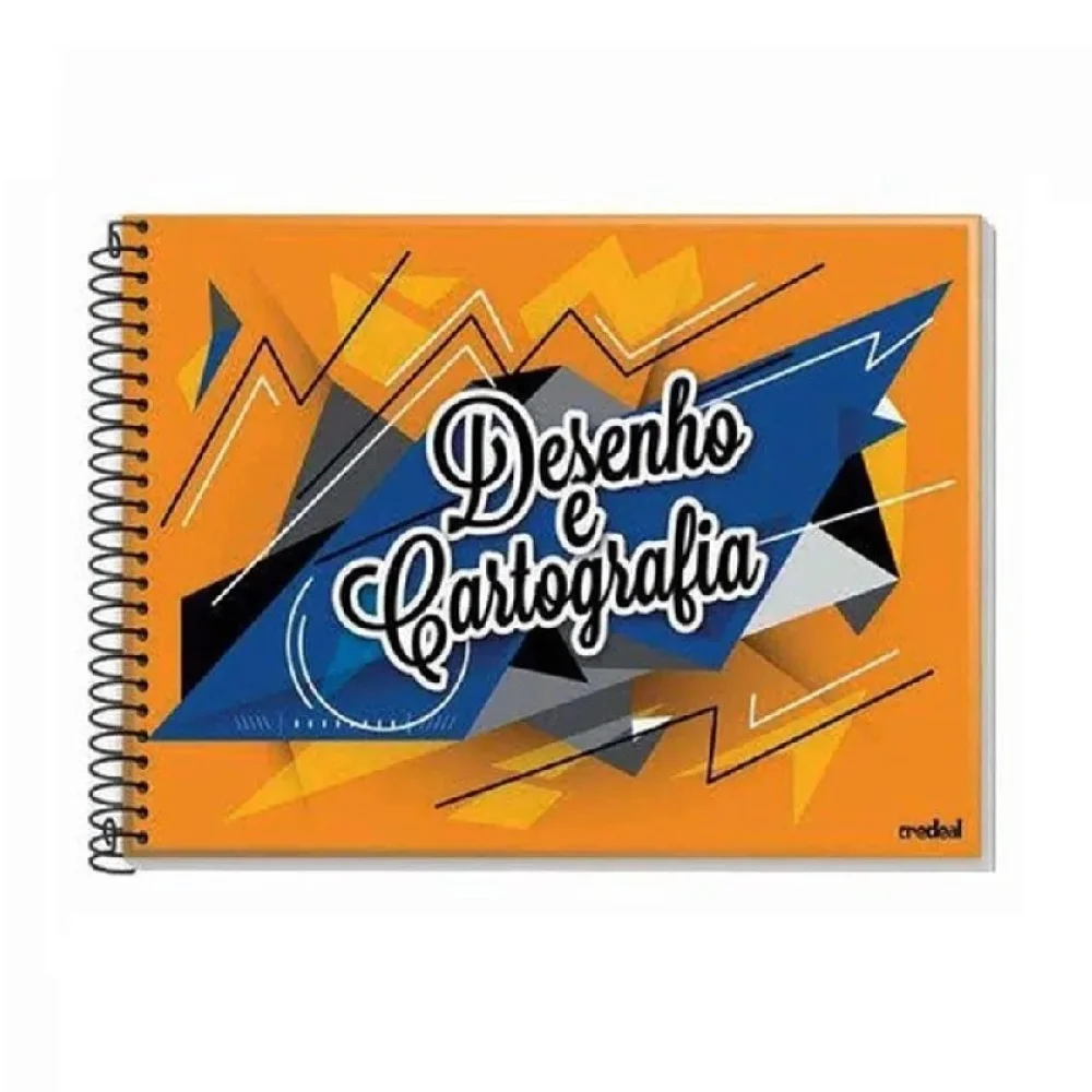 CADERNO CARTOGRAFIA E DESENHO CAPA FLEXIVEL ESPIRAL 48 FLS CREDEAL