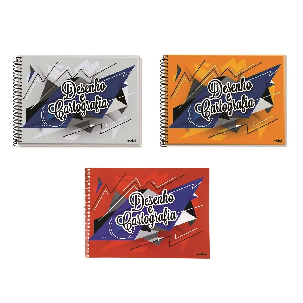 CADERNO CARTOGRAFIA E DESENHO CAPA FLEXIVEL ESPIRAL 48 FLS CREDEAL