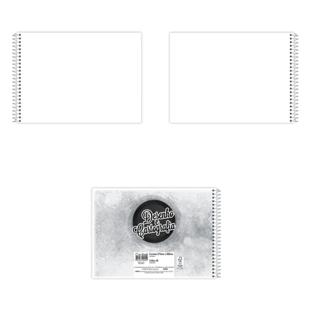 CADERNO CARTOGRAFIA E DESENHO CAPA FLEXIVEL ESPIRAL 48 FLS CREDEAL