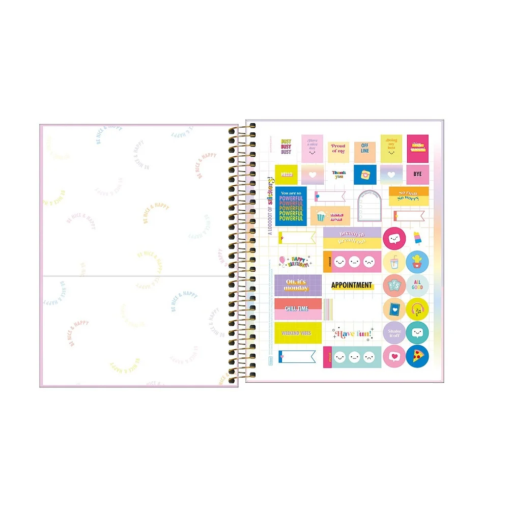 CADERNO CAPA PLÁSTICA COLEGIAL ESPIRAL 1X80 FLS AZUL HAPPY TILIBRA