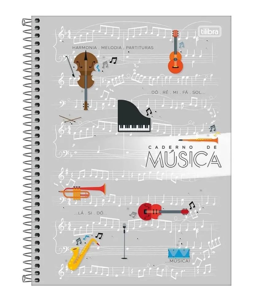 CADERNO DE MUSICA GRANDE CD 80 FLS 306185 TILIBRA