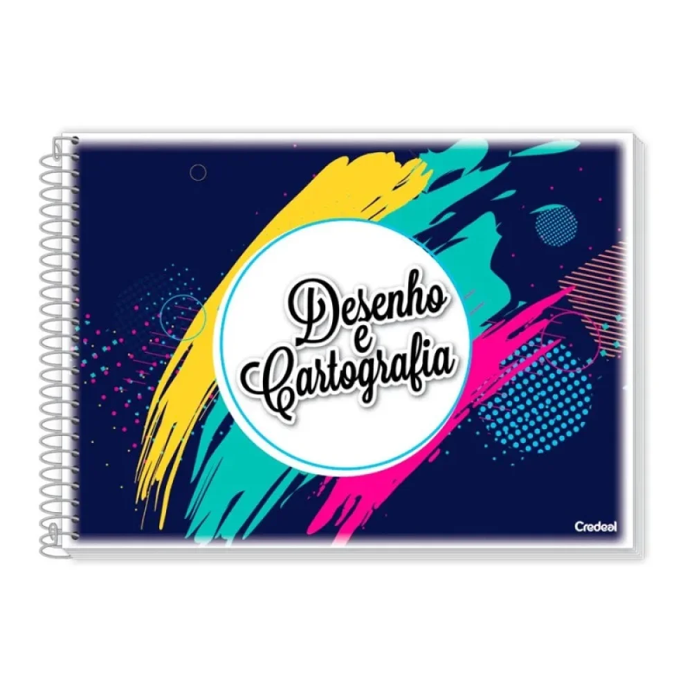 CADERNO CARTOGRAFIA E DESENHO CAPA FLEXIVEL ESPIRAL 96 FLS CREDEAL