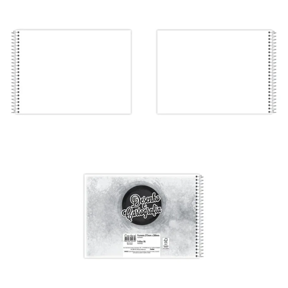 CADERNO CARTOGRAFIA E DESENHO CAPA FLEXIVEL ESPIRAL 96 FLS CREDEAL