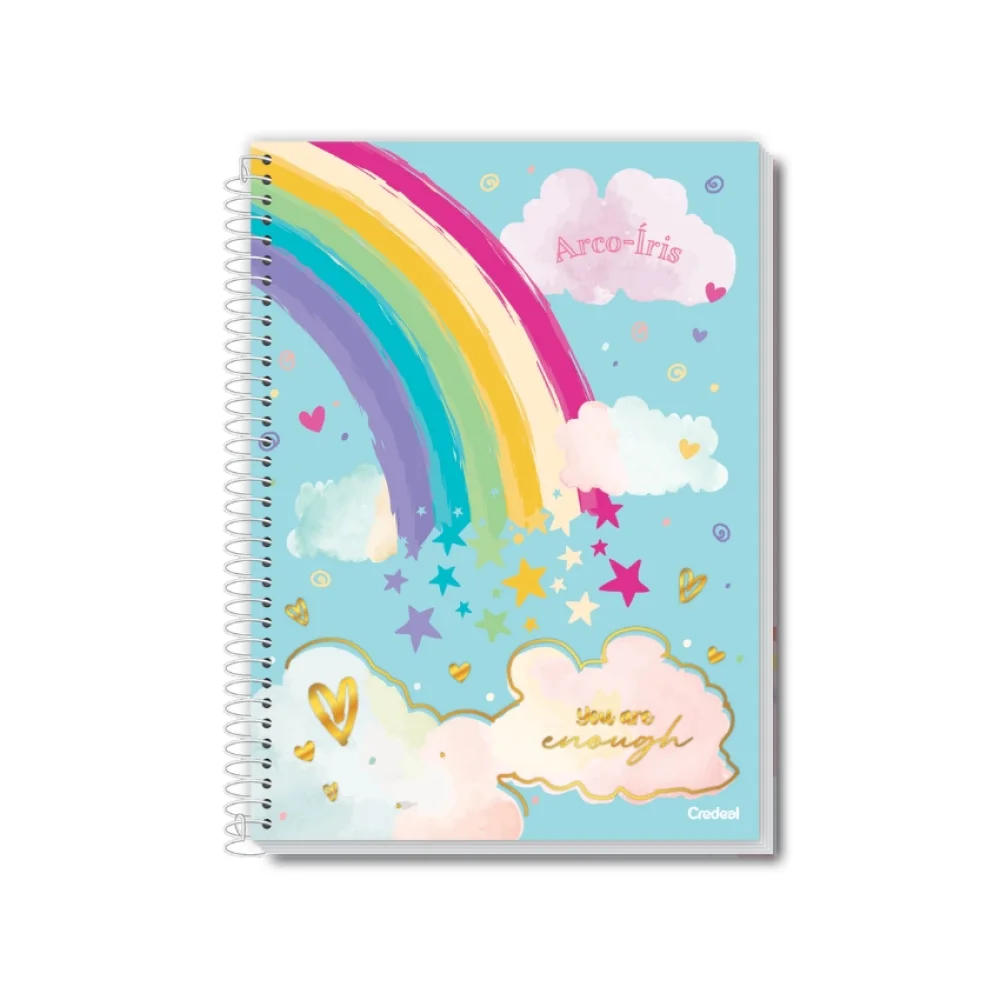 CADERNO CAPA DURA UNIVERSITÁRIO 1 X 80 FLS ARCO IRIS CREDEAL