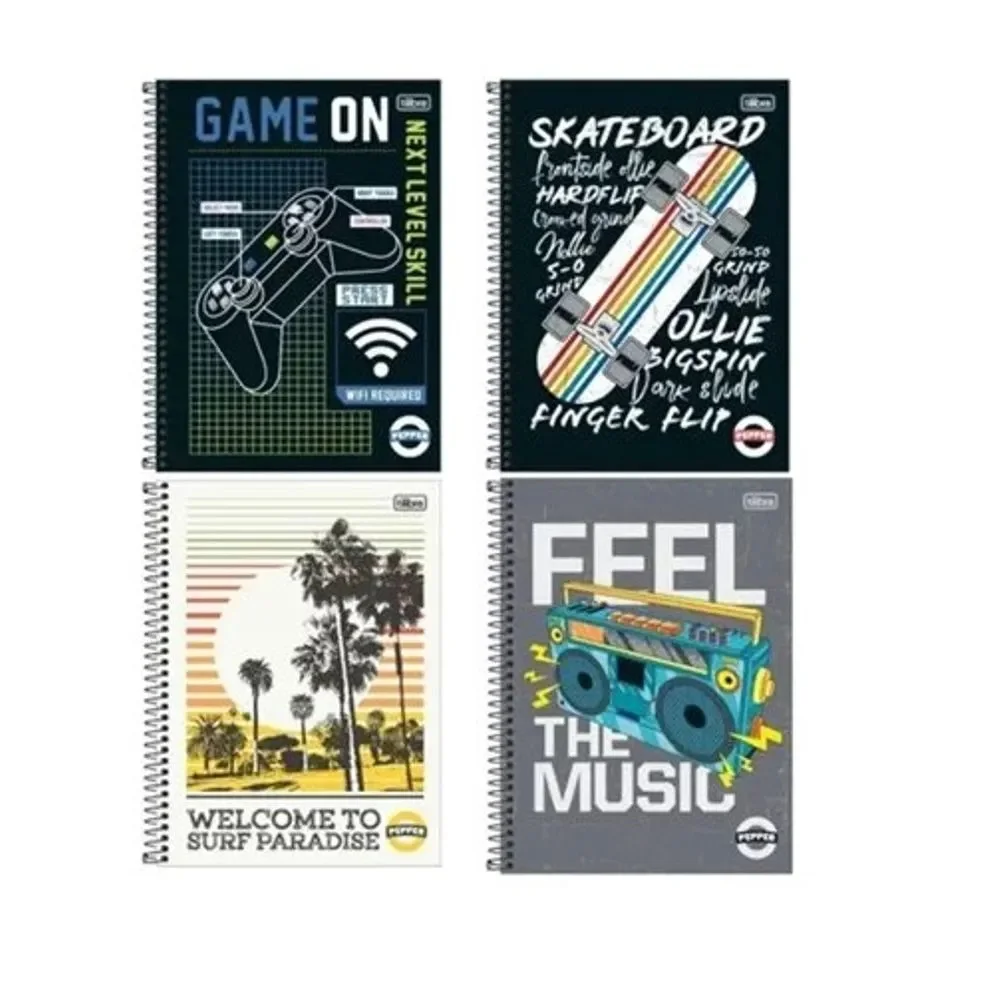 CADERNO CAPA DURA UNIVERSITÁRIO 1 X 80 FLS PEPPER MASCULINO TILIBRA