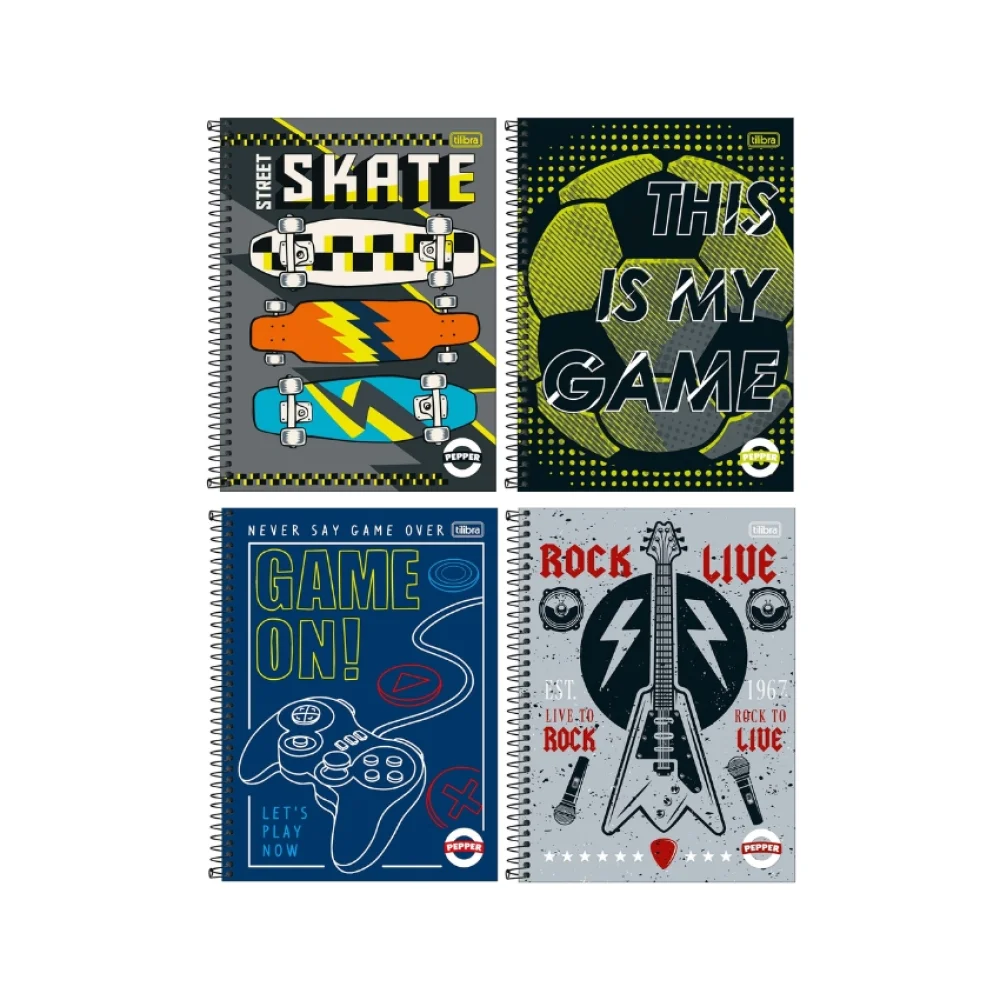 CADERNO CAPA DURA UNIVERSITÁRIO 1 X 80 FLS PEPPER MASCULINO TILIBRA