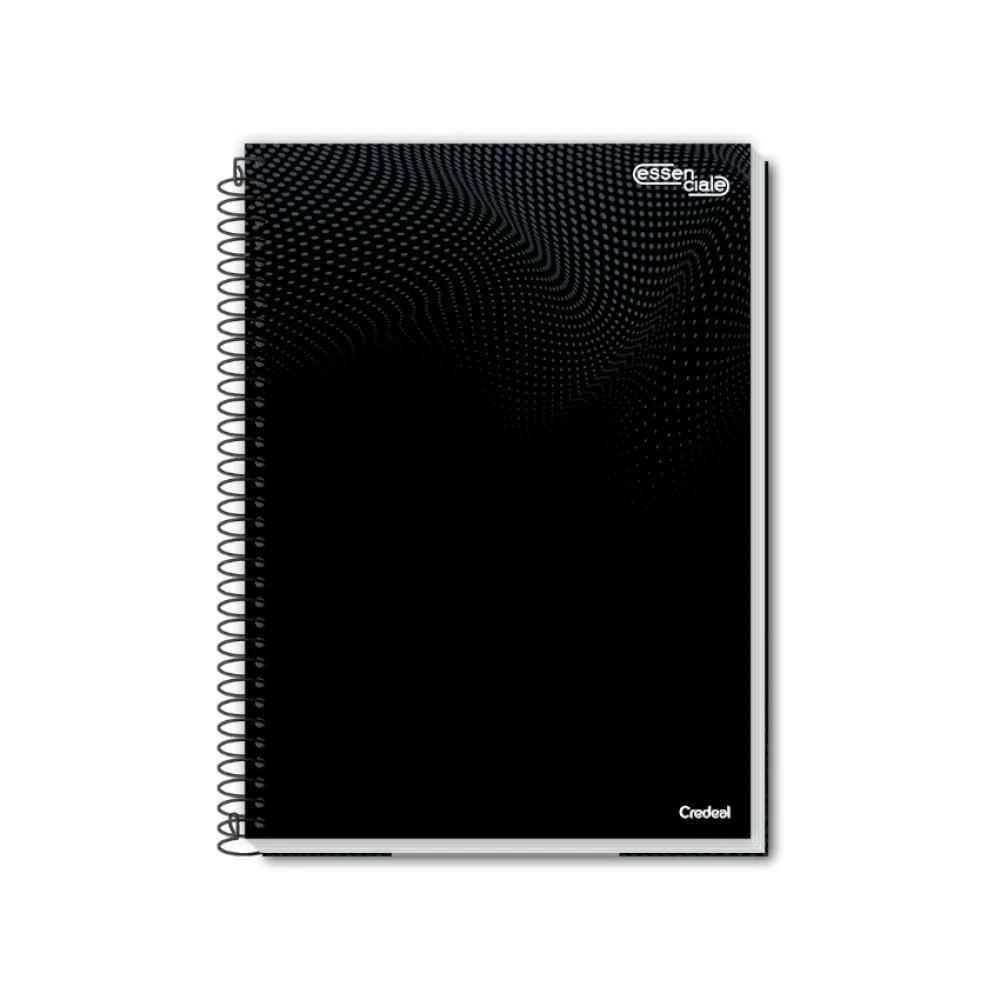 CADERNO CAPA DURA UNIVERSITÁRIO 10 X 160 FLS ESSENCIALE PRETO CREDEAL