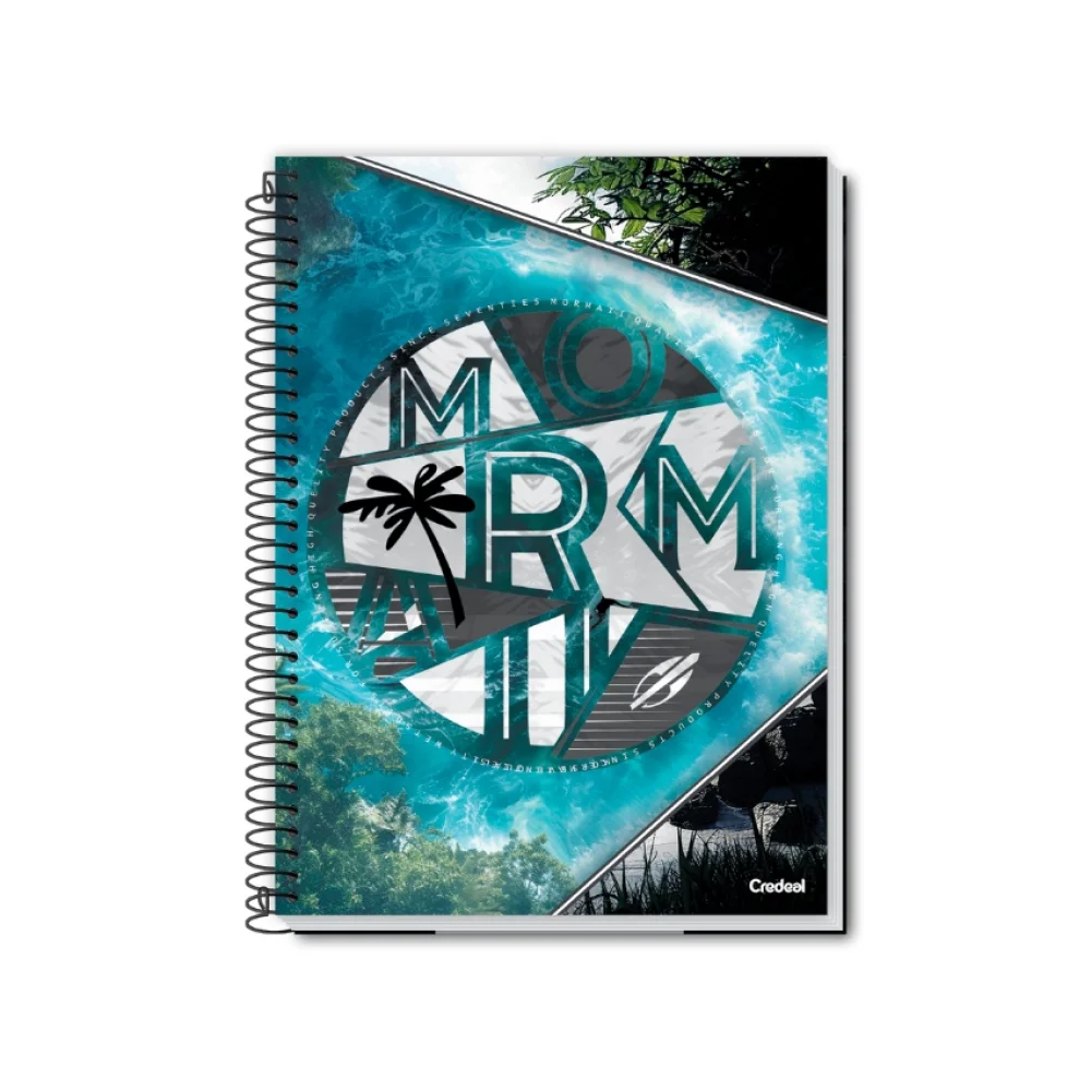 CADERNO CAPA DURA UNIVERSITÁRIO 10 X 160 FLS MORMAII SURF CREDEAL