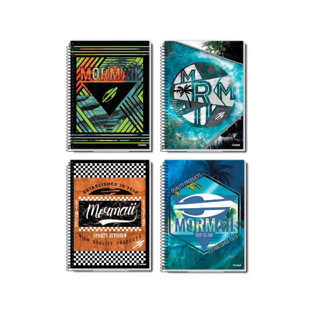 CADERNO CAPA DURA UNIVERSITÁRIO 10 X 160 FLS MORMAII SURF CREDEAL