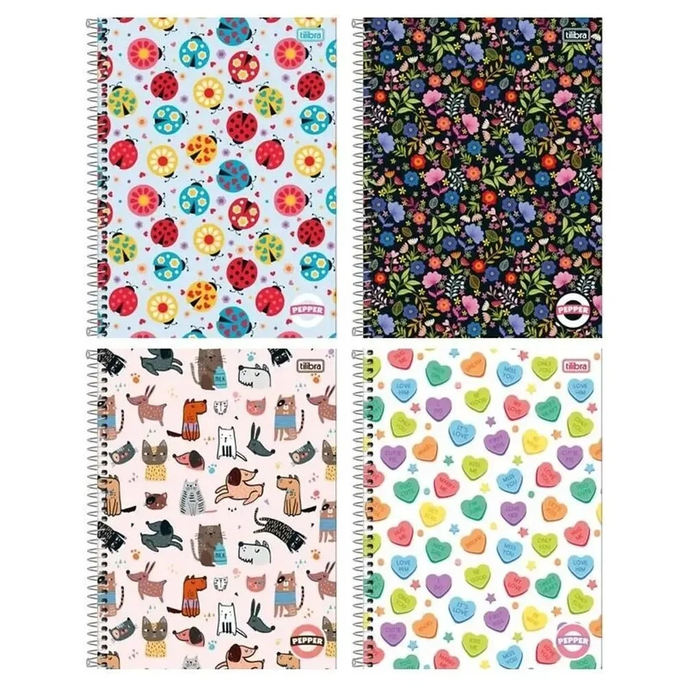 CADERNO CAPA DURA UNIVERSITÁRIO 10 X 160 FLS PEPPER FEMININO TILIBRA
